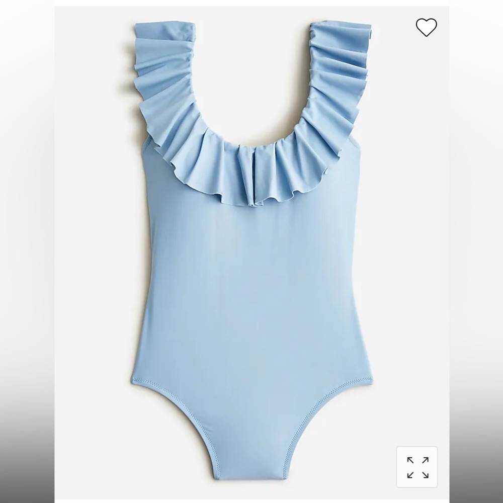 NWT J Crew ruffle scoopback swimsuit, blue mist